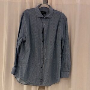 Kenneth Cole Men's Casual Blue Dot Shirt